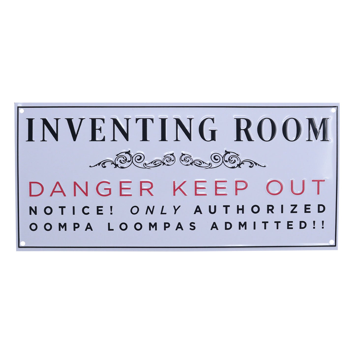 Willy Wonka and the Chocolate Factory Inventing Room Tin Sign from Fanattik