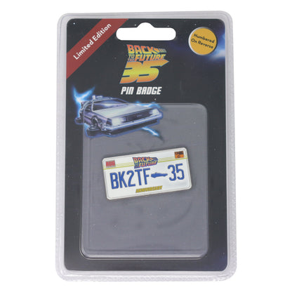 Back to the Future 35th Anniversary Enamel Number Plate Pin Badge