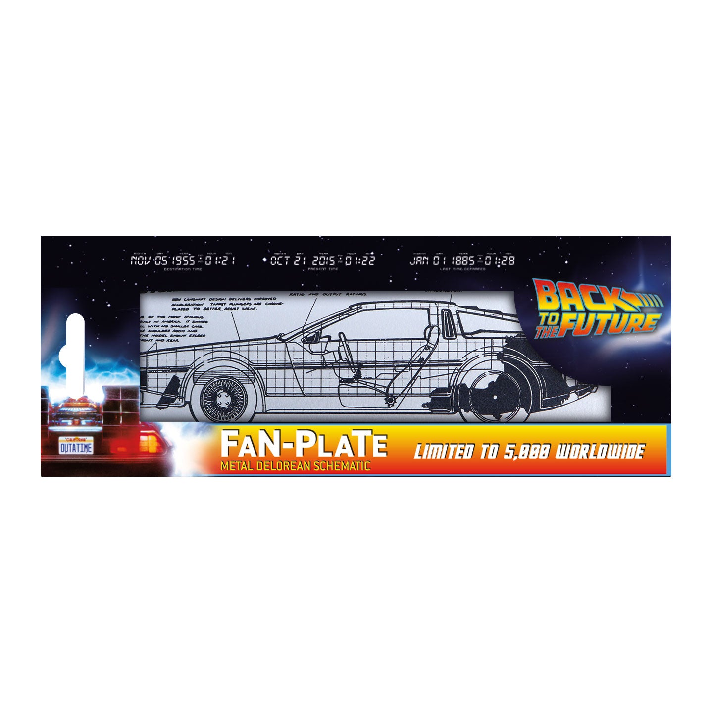 Back to the Future Limited Edition DeLorean Schematic Fan-Plate
