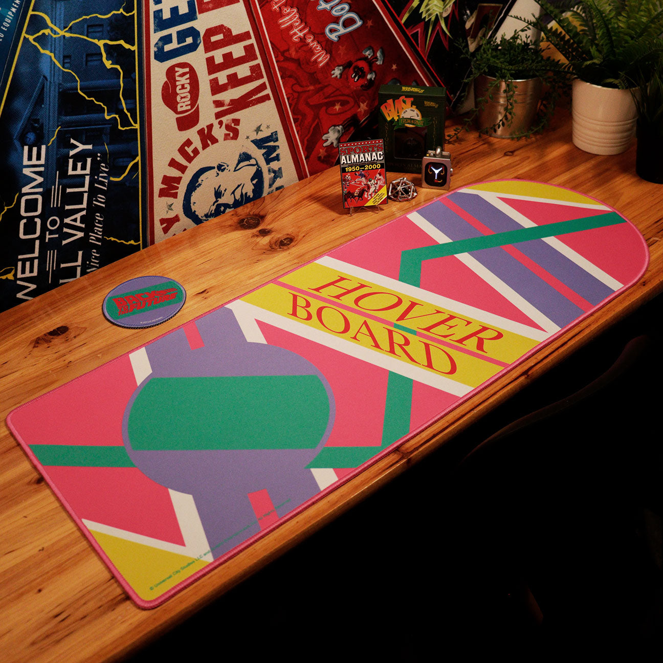 Back to the Future Non-slip Hoverboard Desk Pad and Coaster Set