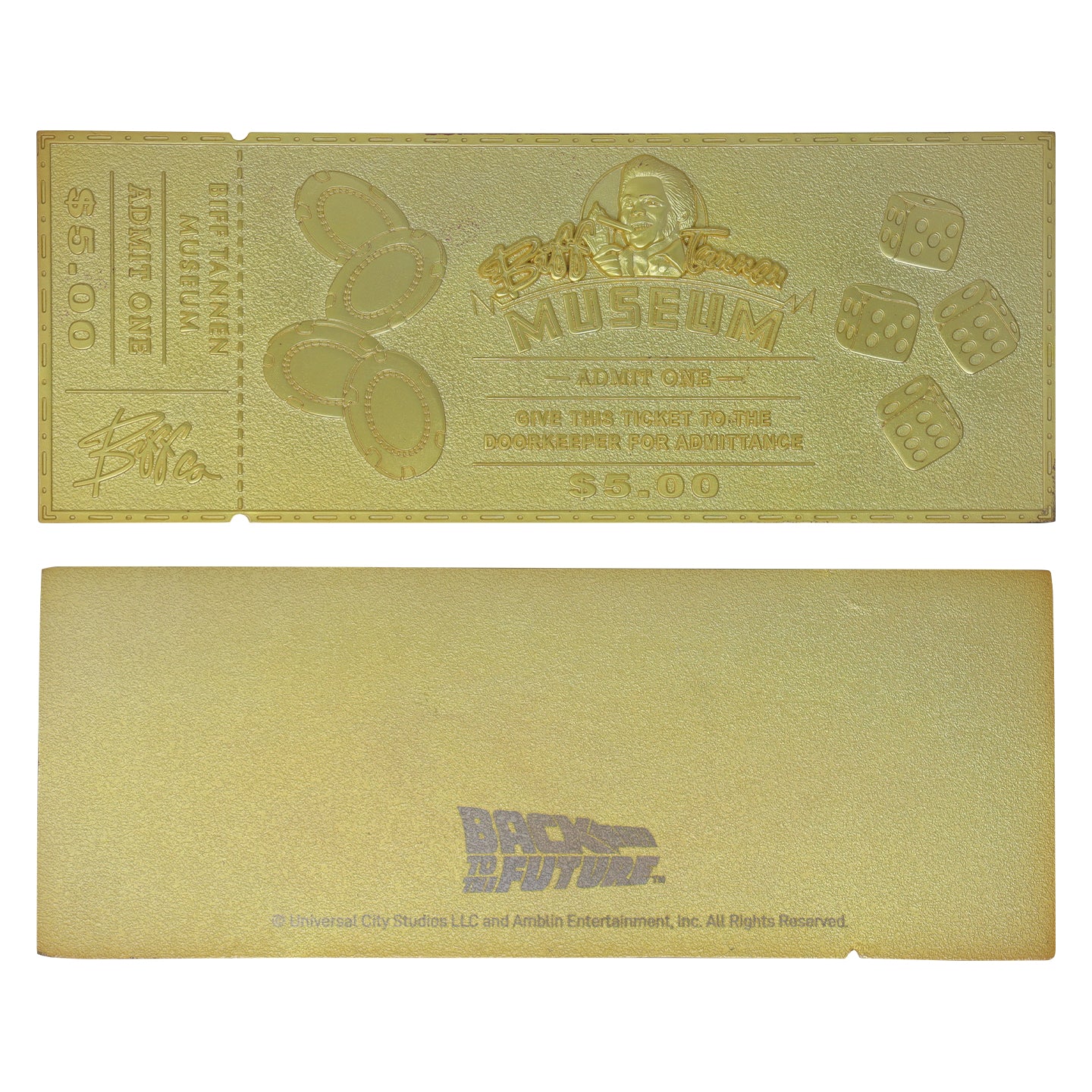 古*可様 BACK TO THE FUTURE ゴールデンチケット Back to the Future Limited Edition 24k Gold Plated Biff Tannen