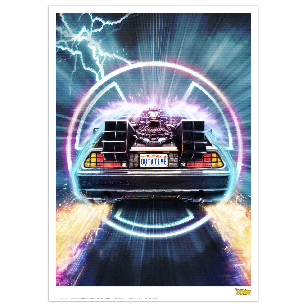 Back to the Future DeLorean & Flux Capacitor Limited Edition Art Print