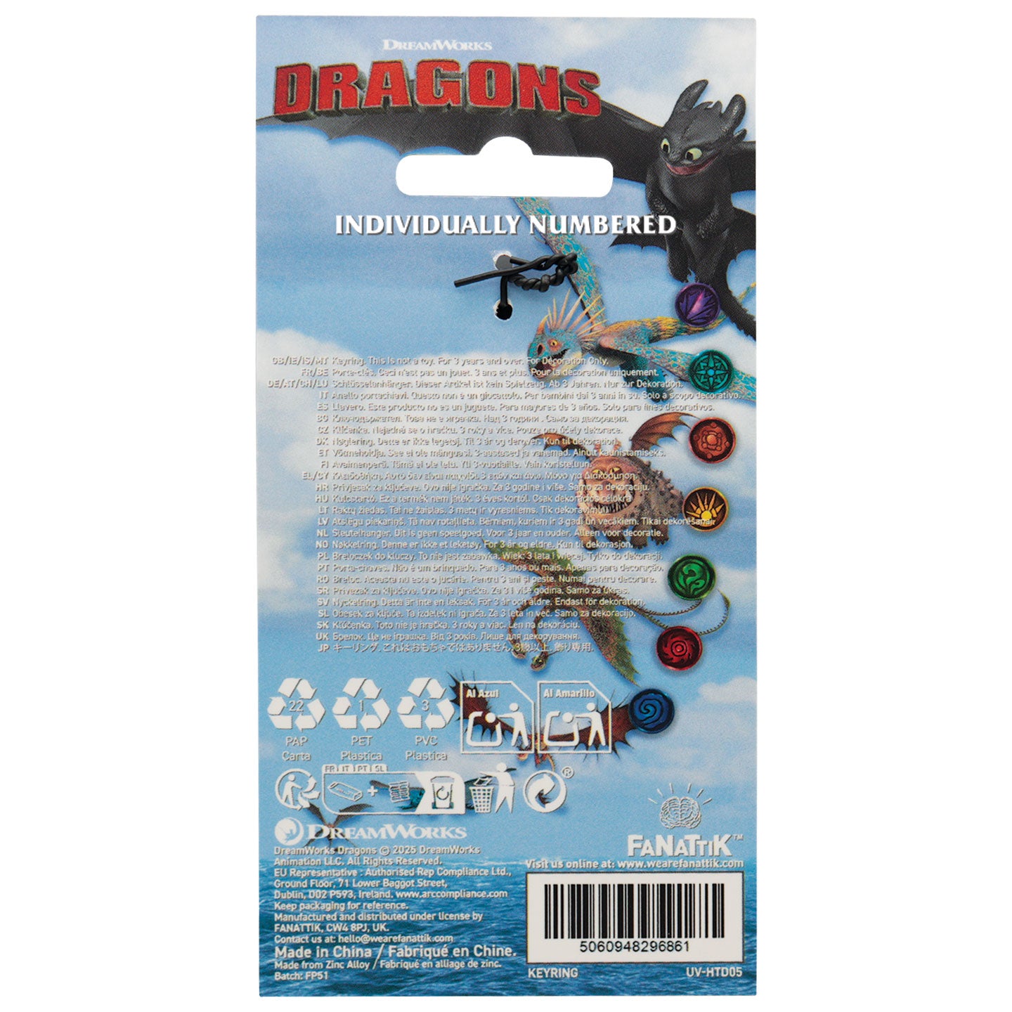 How to Train Your Dragon Night Fury Keyring