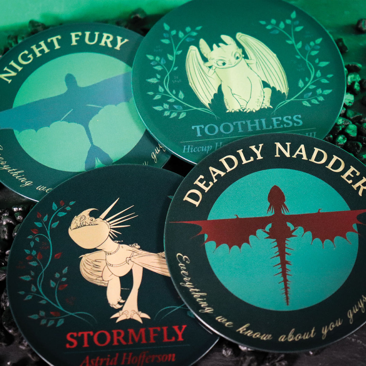 How to Train Your Dragon – Set of Four Printed Metal Dragon Coasters