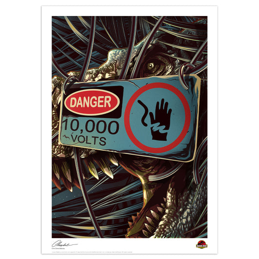 Jurassic Park Danger 10,000 Volts Limited Edition Art Print