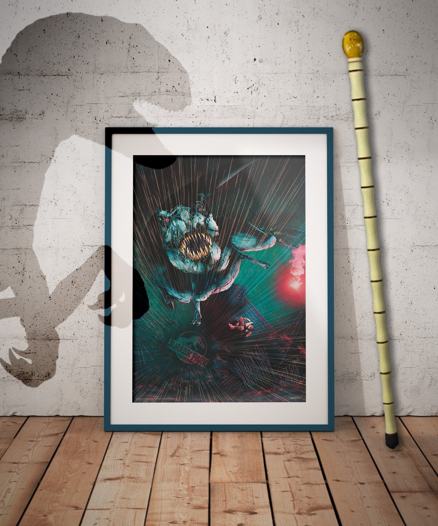 Jurassic Park T-Rex In Rain Limited Edition Art Print
