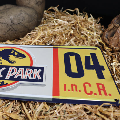 Jurassic Park Replica Number Plate Tin Sign