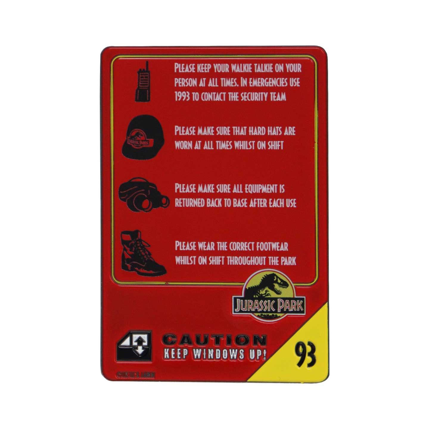 Jurassic Park Limited Edition 30th Anniversary Replica Vehicle I.D Ingot Reverse Close Up