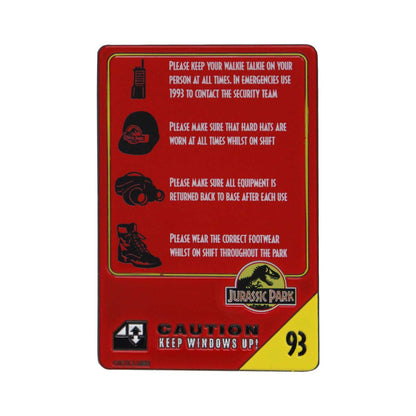 Jurassic Park Limited Edition 30th Anniversary Replica Vehicle I.D Ingot Reverse Close Up