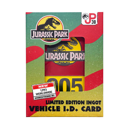 Jurassic Park Limited Edition 30th Anniversary Replica Vehicle I.D Ingot Packaging Front