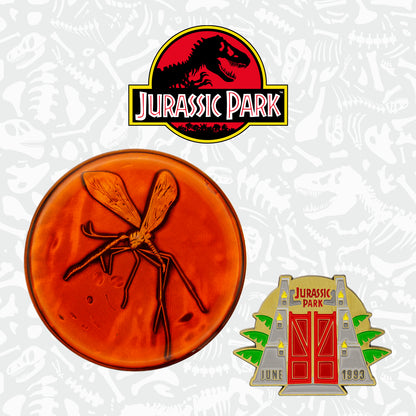 Jurassic Park Medallion and Pin Set