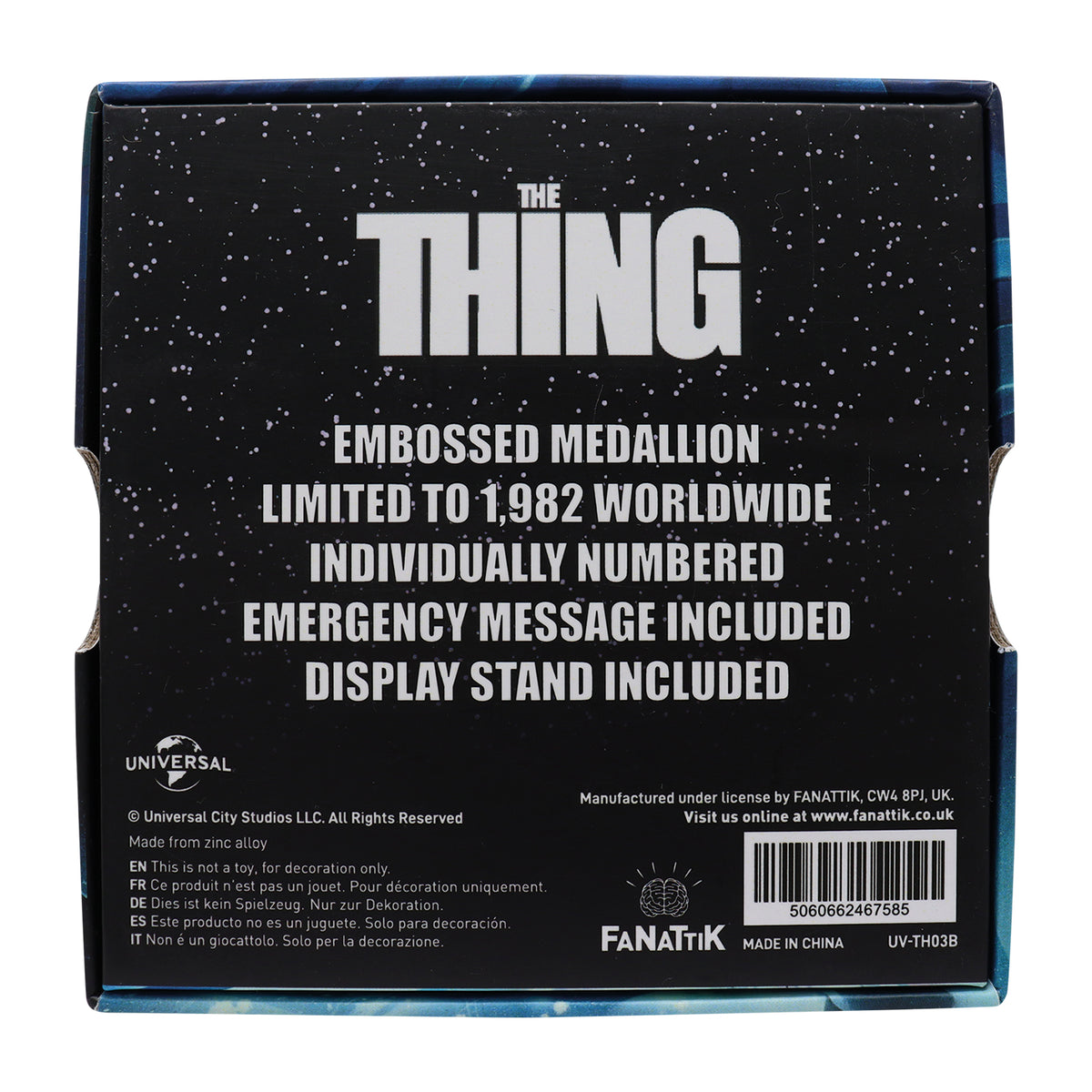 The Thing limited edition Outpost 31 metal medallion and display stand