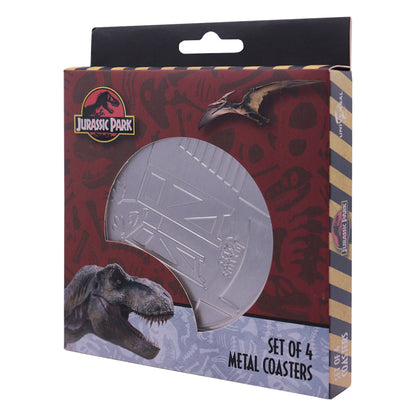 Jurassic Park Set of 4 Embossed Metal Coasters