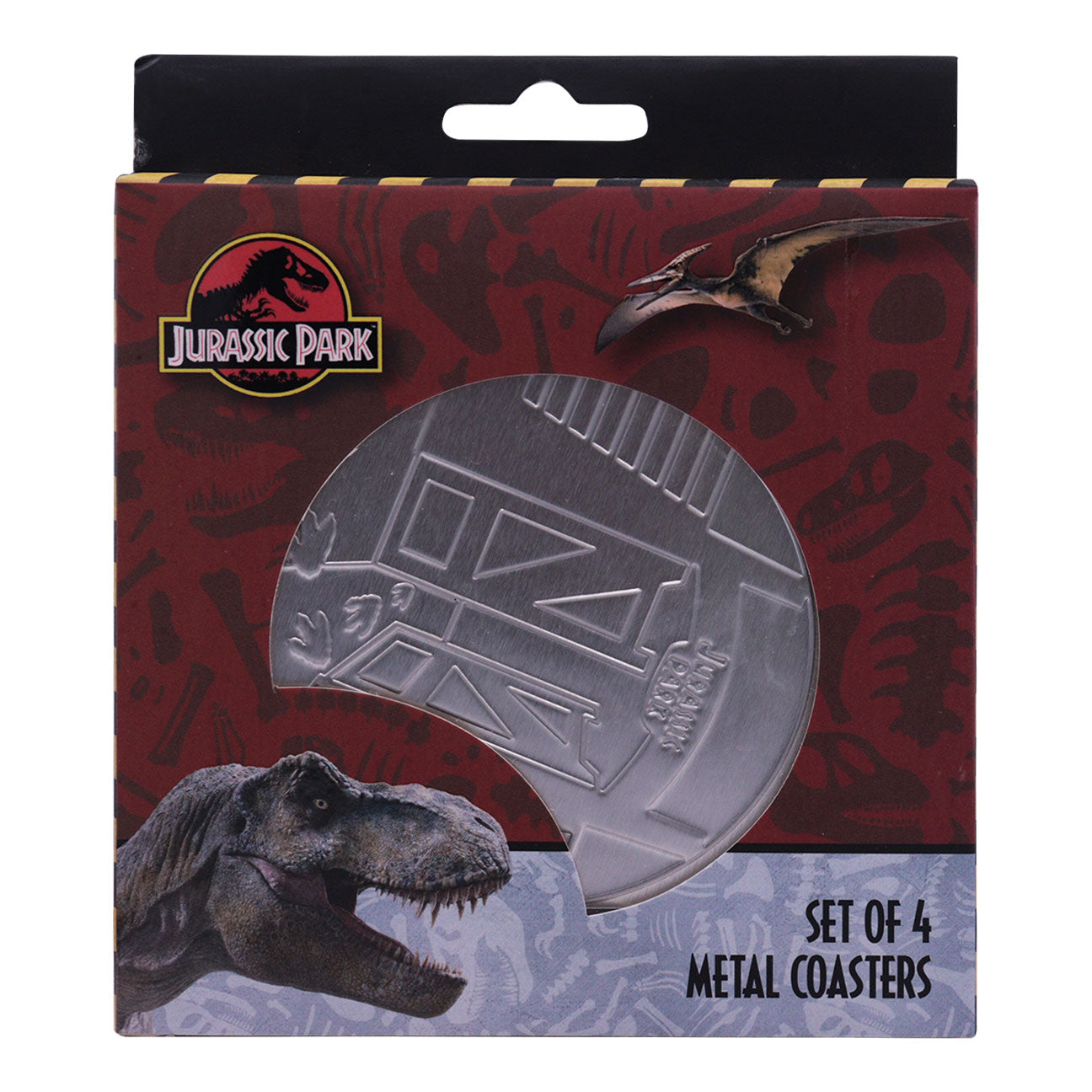 Jurassic Park Set of 4 Embossed Metal Coasters