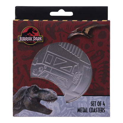 Jurassic Park Set of 4 Embossed Metal Coasters