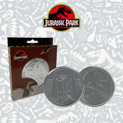 Jurassic Park Set of 4 Embossed Metal Coasters