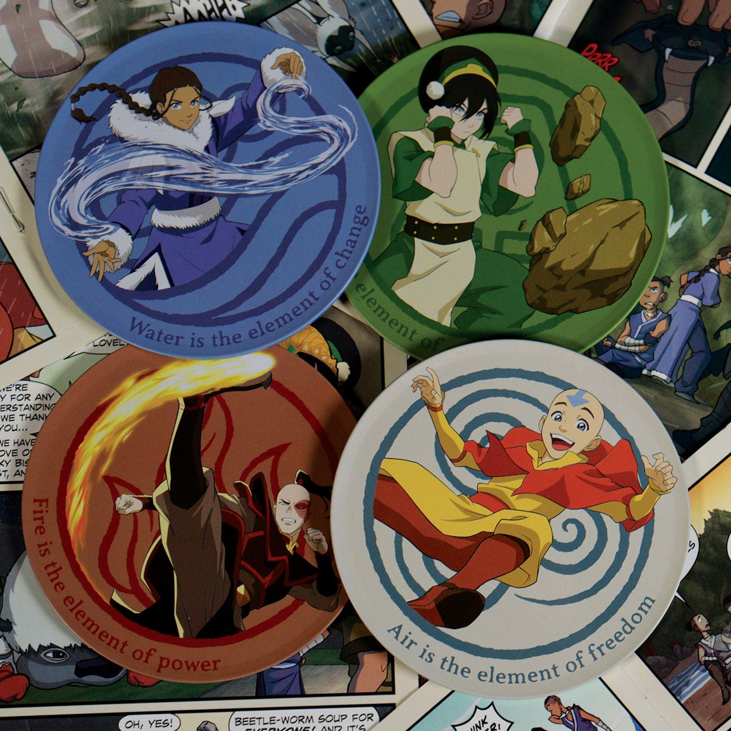 Avatar the Last Airbender Set of 4 Embossed Metal Coasters