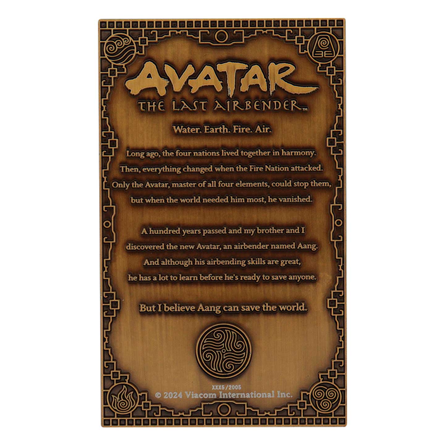 Avatar the Last Airbender Limited Edition Aang Ingot reverse