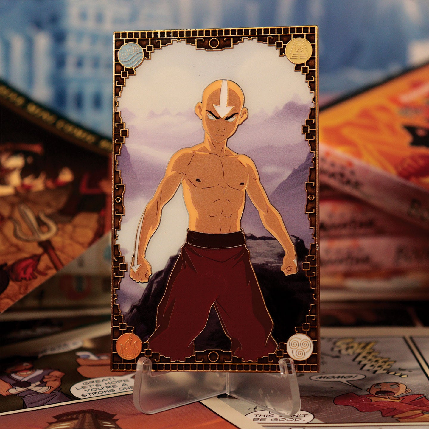 Avatar the Last Airbender Limited Edition Aang Ingot front on stand