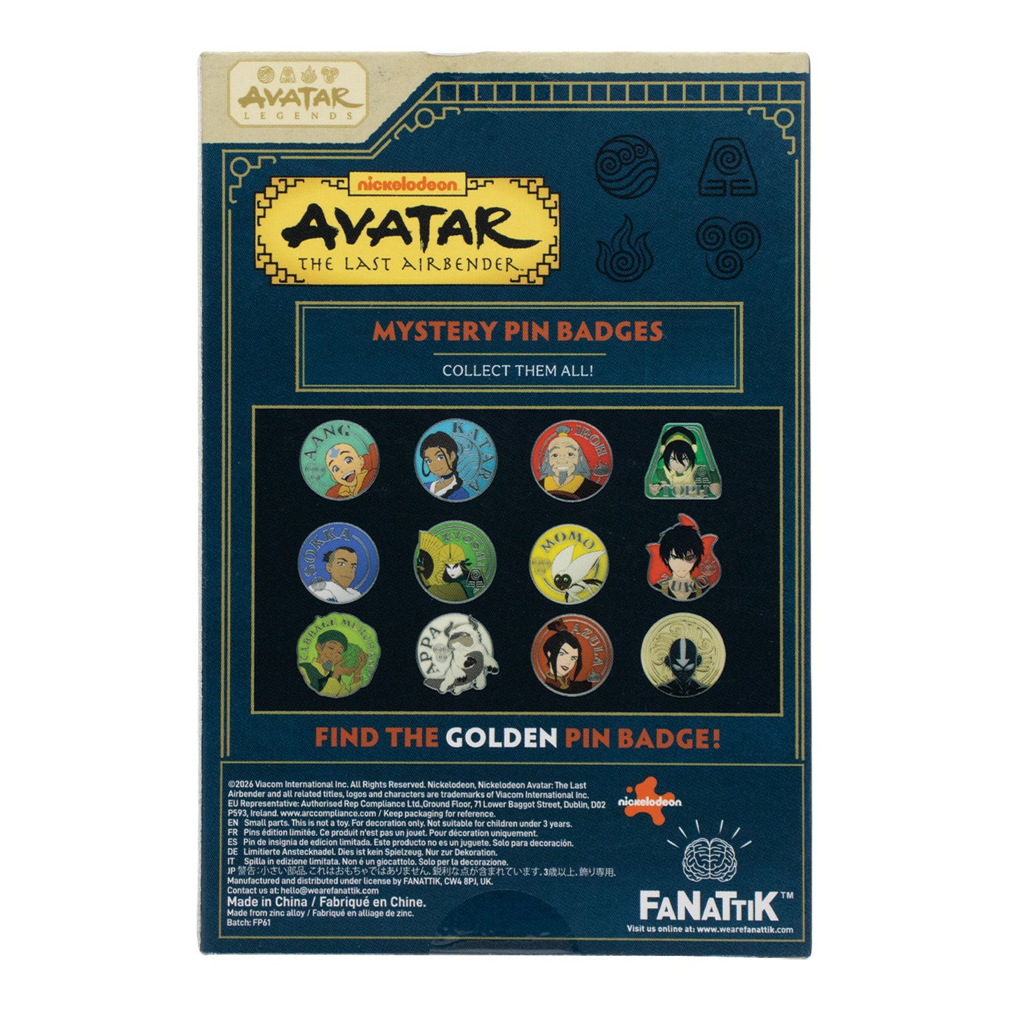 Avatar: The Last Airbender - Mystery Pin Badge CDU Containing 12 Blind Boxes