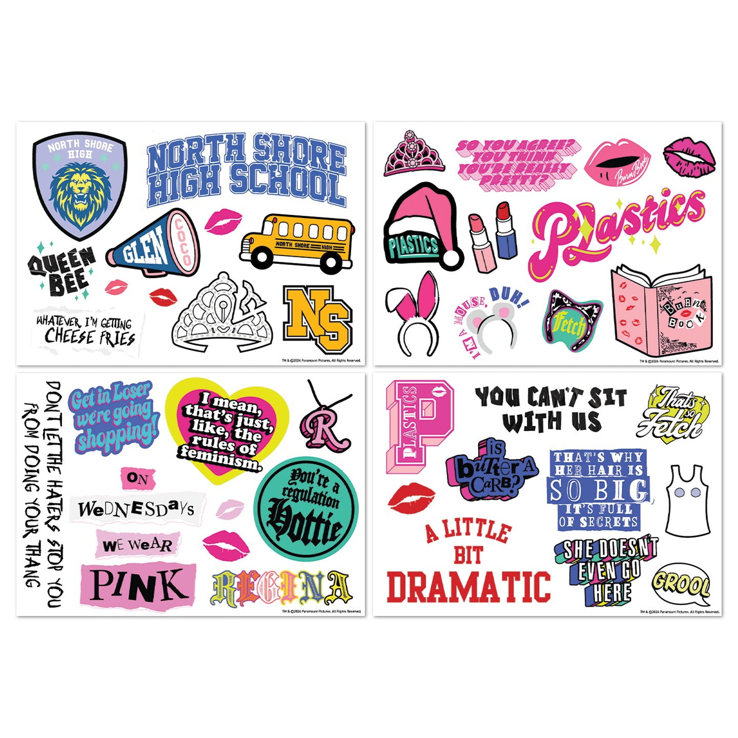 Mean Girls 4 sheets of reusable Tech Decals from Fanattik