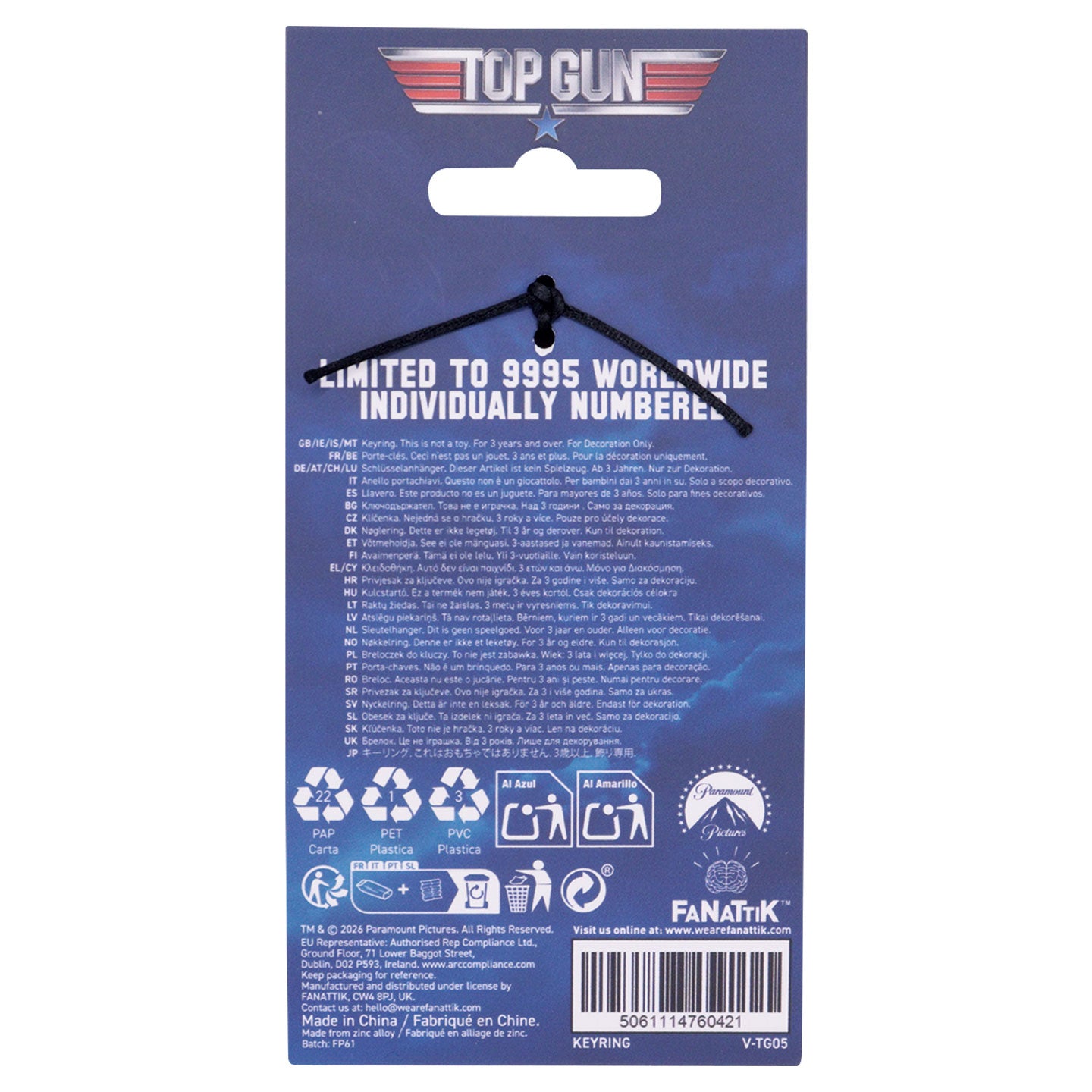 Top Gun – Limited Edition Maverick Keyring – Fanattik
