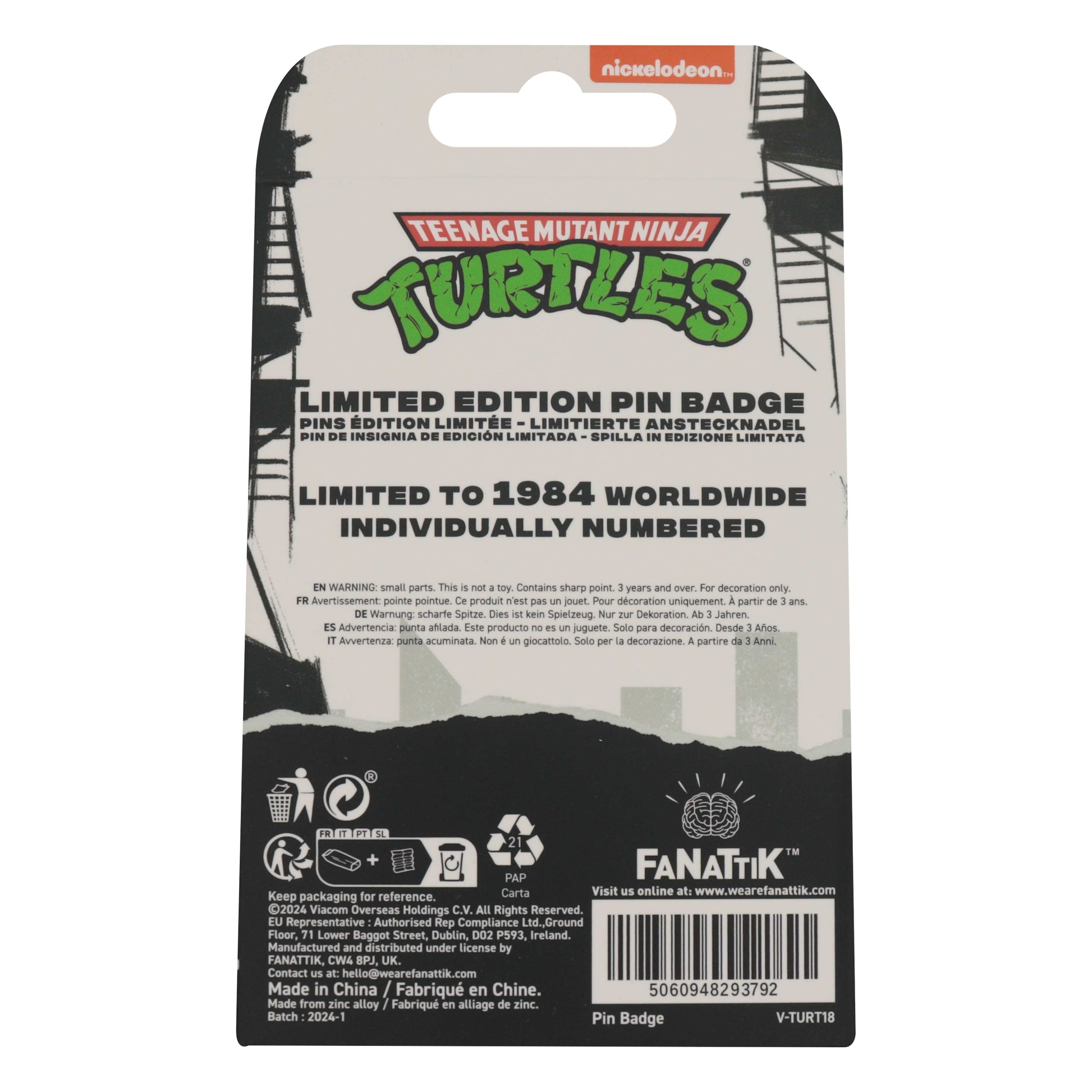 Teenage Mutant Ninja Turtles Limited Edition 40th Anniversary Pin Badge